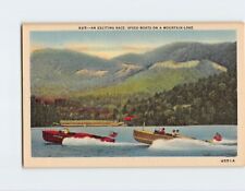 Postcard An Exciting Race, Speed Boats On A Mountain Lake picture