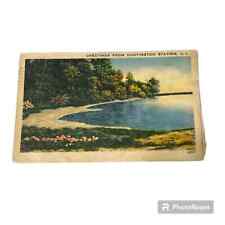 Postcard Greetings From Huntington Station Long Island New York Vintage A121 picture