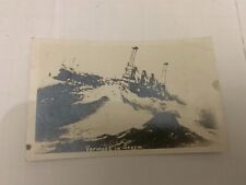c.1915 WWI USS Vermont Battleship in Storm Real Photo Postcard RPPC picture