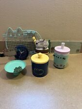 Lot 8 Pieces Pusheen Cat Box Items Plush Clock Cup Candle Stand Jar Rack picture