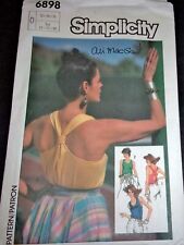 Vtg 1980s  Simplicity Pattern 6898 Sun Top with Back Variations Size 12-16 Uncut picture