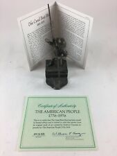 Franklin Mint Figurine The Canal Boat Man 1974 Pewter Collectible ~ w/ COA picture