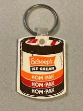 Vtg 1980s Schoep's ICE CREAM FLAG Company Logo HOM-PAK key Chain Fob Advertising picture