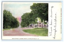 MAIN ST STREET VIEW LOOKING NORTH CHARLESTOWN NH NEW HAMPSHIRE POSTCARD (GD20) picture