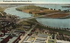 Vintage Postcard Aerial Birds-Eye View Of Washington Harbor And Potomac River picture