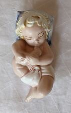 Vtg Sleeping Baby Girl Sucking Toe Figurine Holland Mold Ceramic 4 3/4