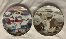 Vintage Decorative Plate Christmas. Lot of 2.  Betsey Bates 1981.FREE SHIPPING picture