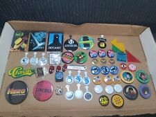 Lot 52 Vintage Pinback Buttons Lapel Pins 1990's w/ RARE Warp Graphics WOLF Pin picture