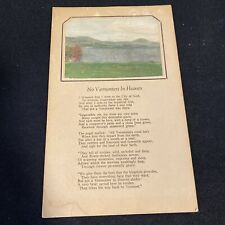 Rare Poem No Vermonters In Heavy Cardstock Hand Colored Photo Vermont Poetry picture
