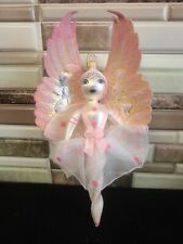 Unique Lg Ballerina Angel Wings Glass Vintage Painted Christmas Holiday Ornament picture