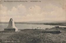 Monterey CA California, Sloat Monument & Cannons, Monterey Bay, Vintage Postcard picture