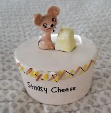 Vintage MCM Holt Howard 1959 STINKY CHEESE Ceramic Lidded Container Crock picture