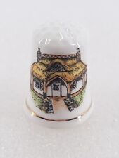 Exquisite Old Cottage Yellow Flowers Fine Bone China Thimble picture