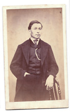 1880s 1890s Young Man Tailored Suit CDV Alfred Billard Paris France Cabinet Card picture