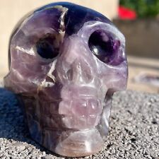1.4 Lb Natural Hand Carved Fluorite SKULL Crystal Healing - Madagascar picture