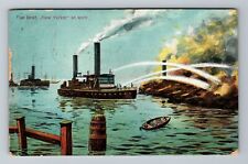 New York, Fire Boat, Scenic, Putting Out a Fire, c1908, Vintage Postcard picture