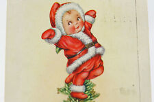 1915 Christmas Postcard Antique Child On Christmas Tree Card Embossed picture