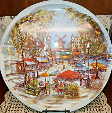 Vtg Daher Decorated Ware England Tin Tray Paris France Cafe Moulin Rouge 1971 picture