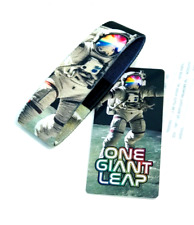 ZOX **ONE GIANT LEAP** Silver Strap medium NIP Wristband w/Card picture