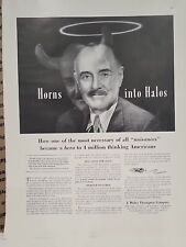 1942 J. Walter Thompson Co. Fortune WW2 Print Ad Q3 Horns Halo Devil Angel picture
