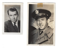 Lot of 2 vintage JAMES Jimmy STEWART Press Fan Photos~Captain uniform & headshot picture