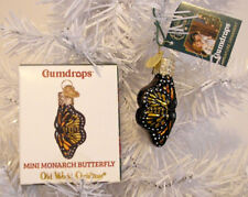 2022 OLD WORLD CHRISTMAS - MINI MONARCH BUTTERFLY - BLOWN GLASS ORNAMENT - NEW picture