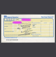 Vintage Disneyland Bank of America Used Deposit Slip Dated July 19 1986 picture