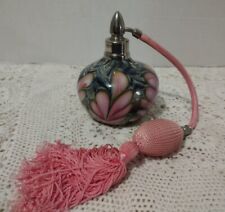 RARE DANIEL LOTTON PINK PULLED FEATHER PERFUME ATOMIZER SIGNED DATED 1987  picture