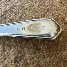 Vintage Engraved HOTEL ELKHART,  Elkhart Indiana VICTORS Silverplate 6