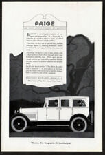 1920 PAIGE Sedan Vitange Antique Original Print AD | Beautiful white car art picture