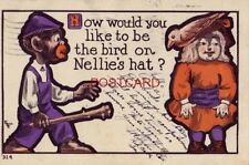 pre-1907 HOW WOULD YOU LIKE TO BE THE BIRD ON NELLIE'S HAT ? 1907 man with club picture