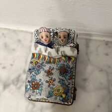 Rare Vintage Limoges, France Porcelain Couple in Bed Trinket / Jewelry Box picture