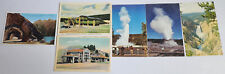 6 Postcards Yellowstone Park USA Geyser Old Faithful Triple Tunnels Haynes shop picture