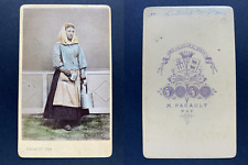 Pacault, Pau, Vintage Dairy CDV Albumen Print. Watercolor Albumin Print  picture
