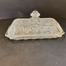 Vintage Clear Crystal Glass Covered Butter Dish Crystalucent Avon Cape Cod Waves picture