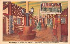 Vintage Postcard Lancaster PA Pennsylvania The Village Bus Depot Interior Shop picture