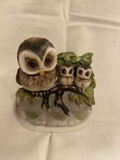 Vintage~Homco~Ceramic Owls Figurine~Mom & Babies~1298~ picture