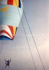 Sailng Abstract FOUND PHOTO Color SAILBOAT Original Snapshot VINTAGE 26 42 Y picture