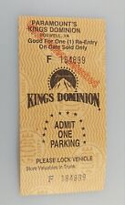 Paramounts Kings Dominion Amusement Park Doswell VA Car Parking Pass Ticket Stub picture