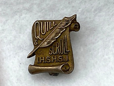 Vintage I.H.S.H.S.J. Quill Scroll Pin Sterling picture