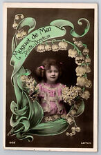 Vintage Postcard May Lilies of the Valley be your luck Charm C1911 picture