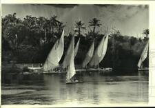 1987 Press Photo Felucca Boats on the Nile River in Aswan Egypt - hcx12314 picture