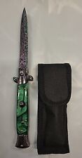 Italian Green Knife designer knives folding knives hunting Stainless w/ Pouch picture