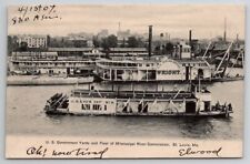 St Louis MO US Govt Mississippi River Yard Steamer Snag Boat Wright Postcard O26 picture