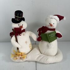 Hallmark Mr & Mrs Snowman Jingle Pals Plush Singing Holiday Display Figures 2003 picture