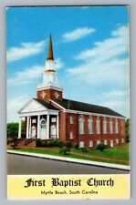 Myrtle Beach South Carolina SC First Baptist Church Postcard 1950s picture