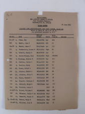 1954 Adjunct General's School Ft Benjamin Harrison Class List Military Ephemera picture