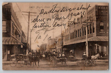 Cleburne TX South Anglin Street Horse Buggy Johnson Co Street View Postcard 1908 picture