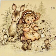 Mary Hamilton Hallmark Christmas Cards Only Lot of 13 Unused Girl Forest Animals picture