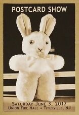 Stuffed Bunny Union Fire Hall Postcard Show Titusville NJ Continental Size picture